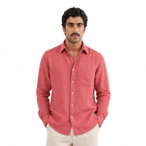 Bright Red 60 LEA Linen Fabric