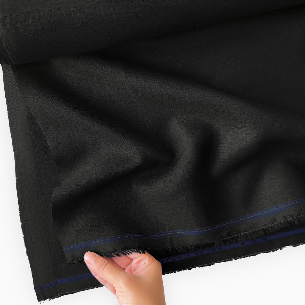 Carbon Black 60 LEA Linen Fabric