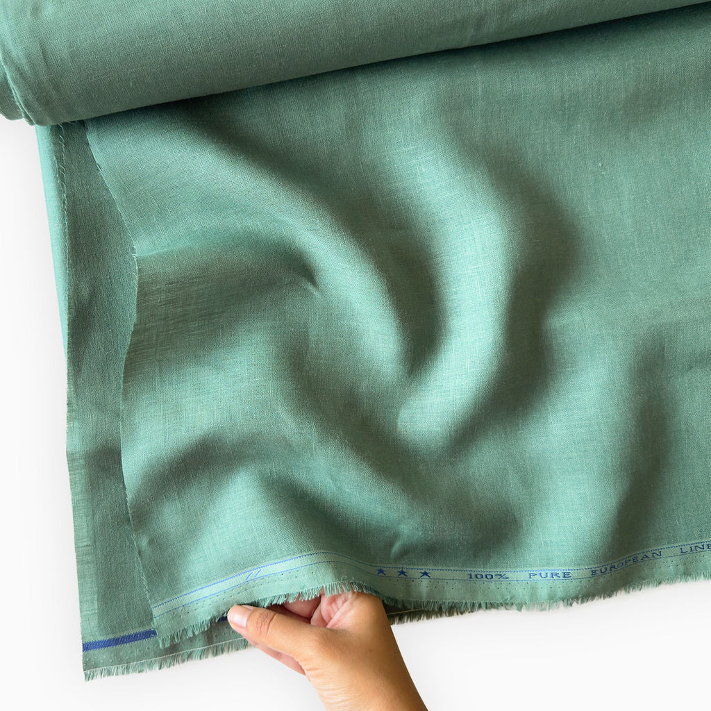 Dusty Mint Green 60 LEA Linen Fabric
