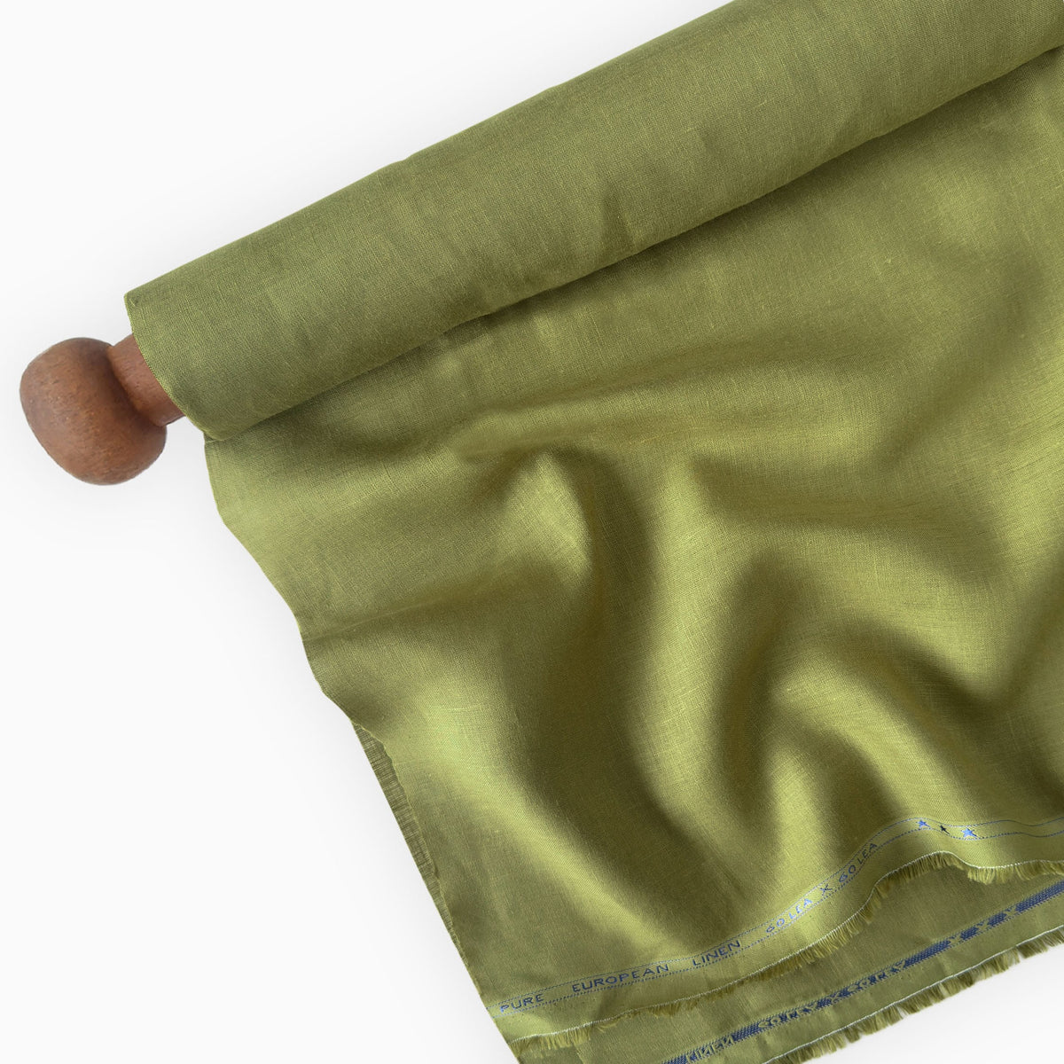 Dusty Olive Green 60 LEA Linen Fabric