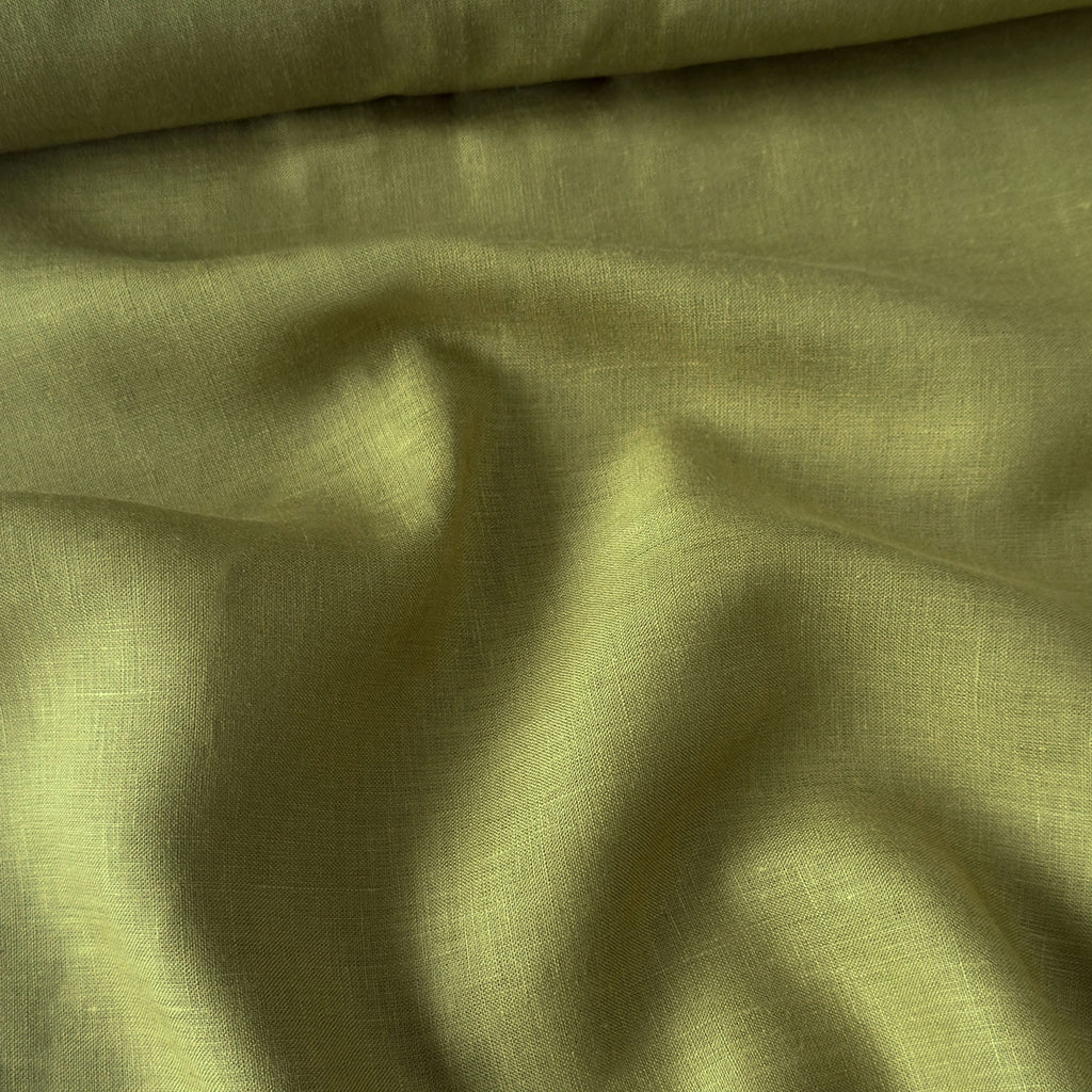 Dusty Olive Green 60 LEA Linen Fabric
