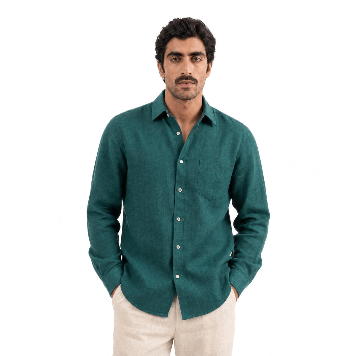Emerald Green 60 LEA Linen Fabric