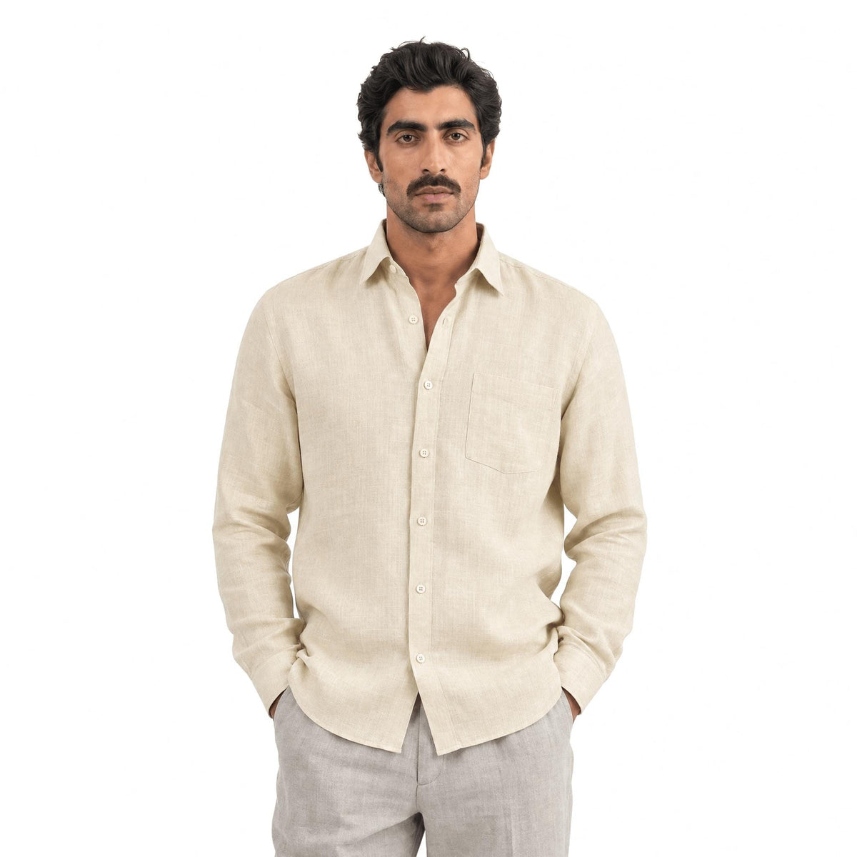 Khaki 60 LEA Linen Fabric