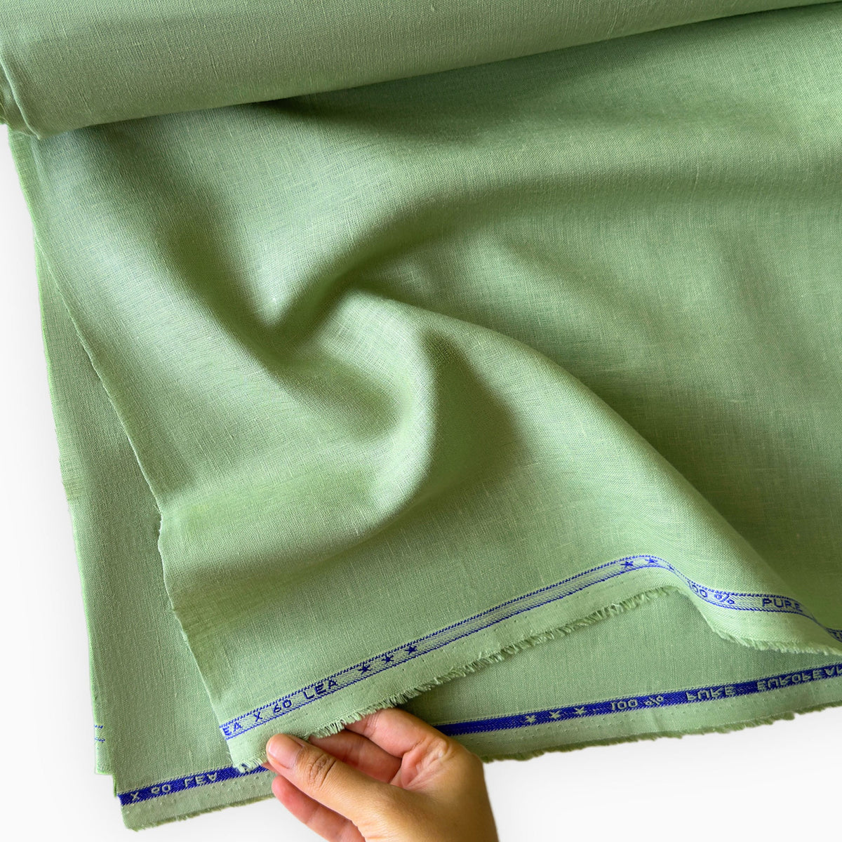 Light Olive Green 60 LEA Linen Fabric