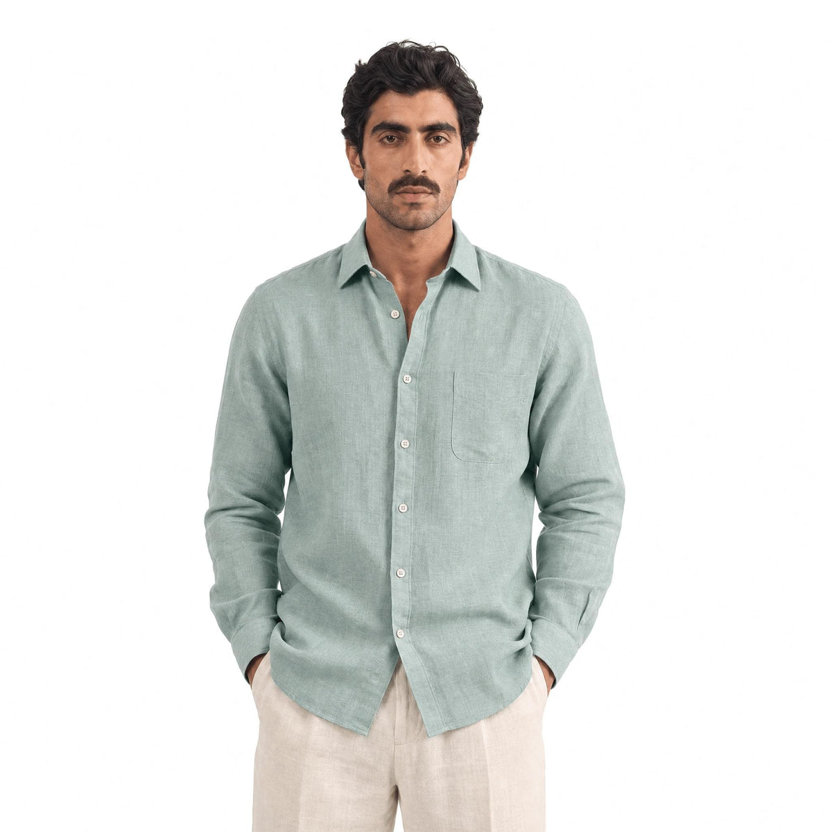 Light Sea Green 60 LEA Linen Fabric
