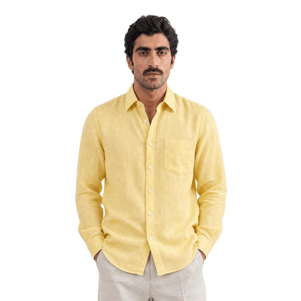 Mango Yellow 60 LEA Linen Fabric