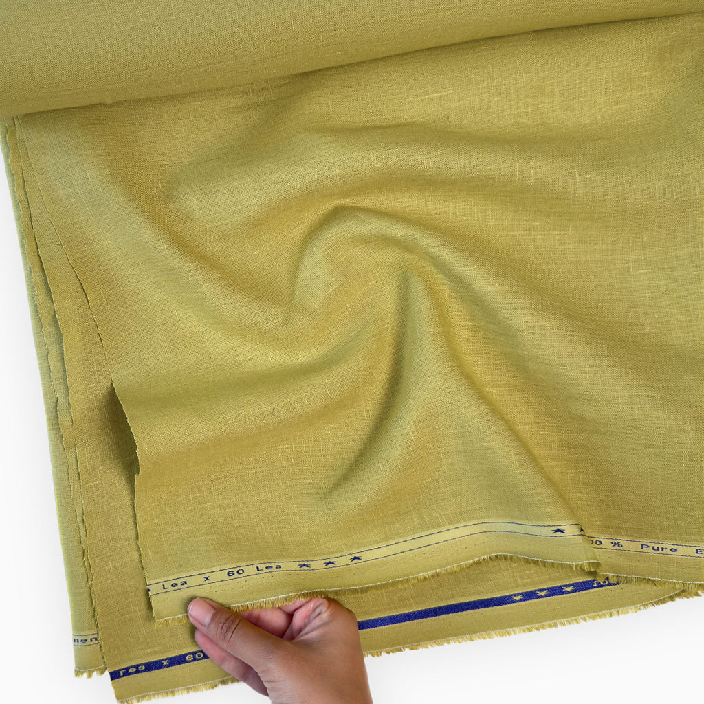 Muted Lime 60 LEA Linen Fabric