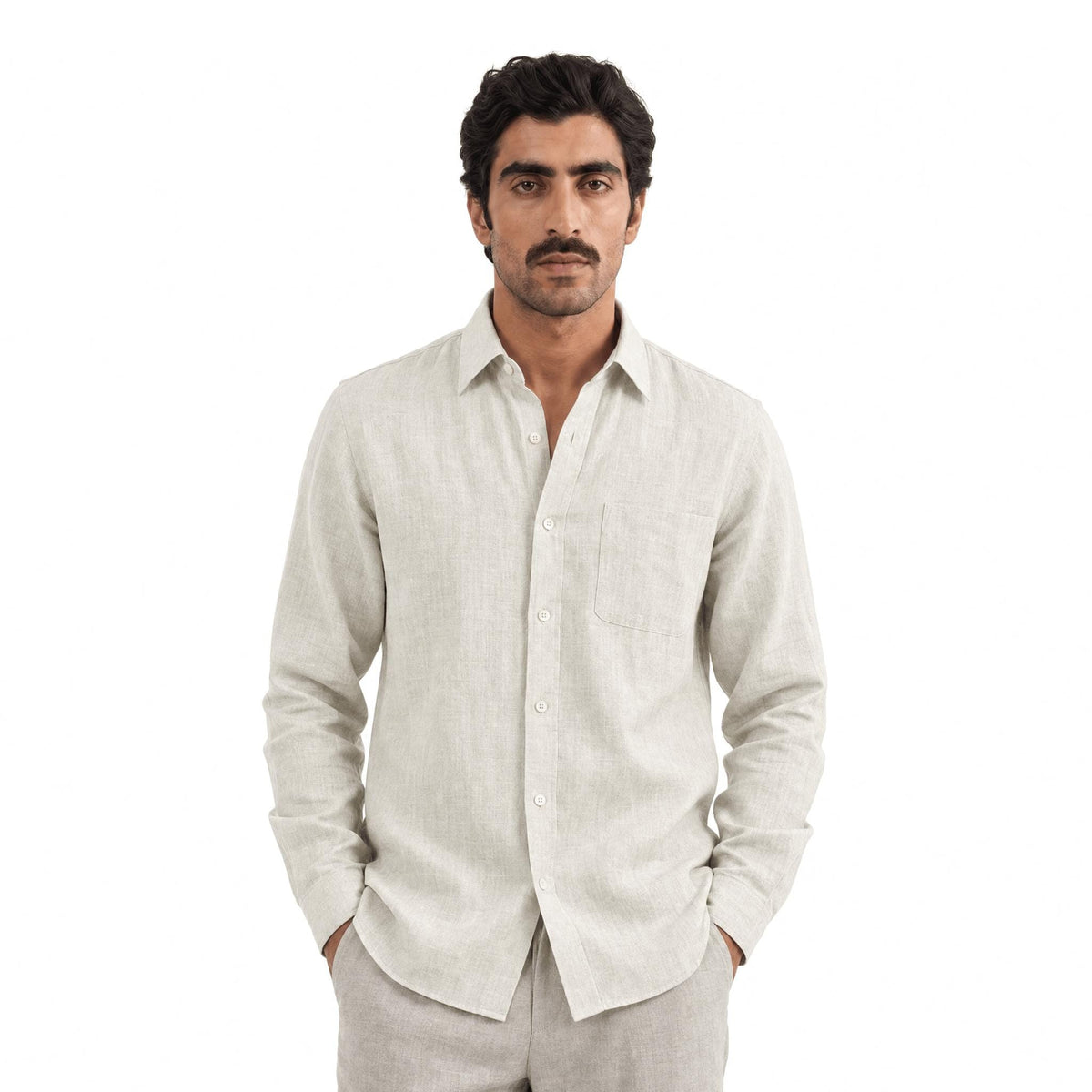 Natural Grey 60 LEA Linen Fabric
