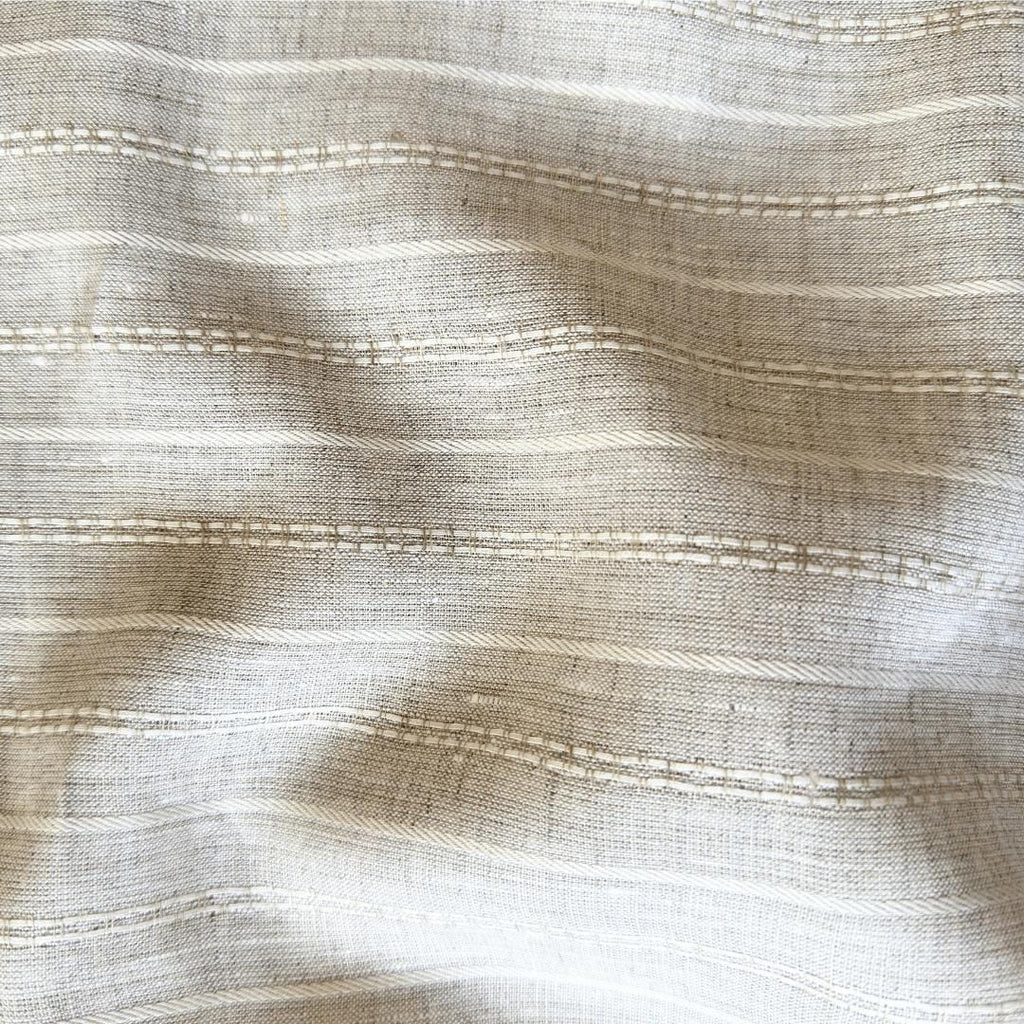 Natural Grey & Beige Stripes 60 LEA Linen