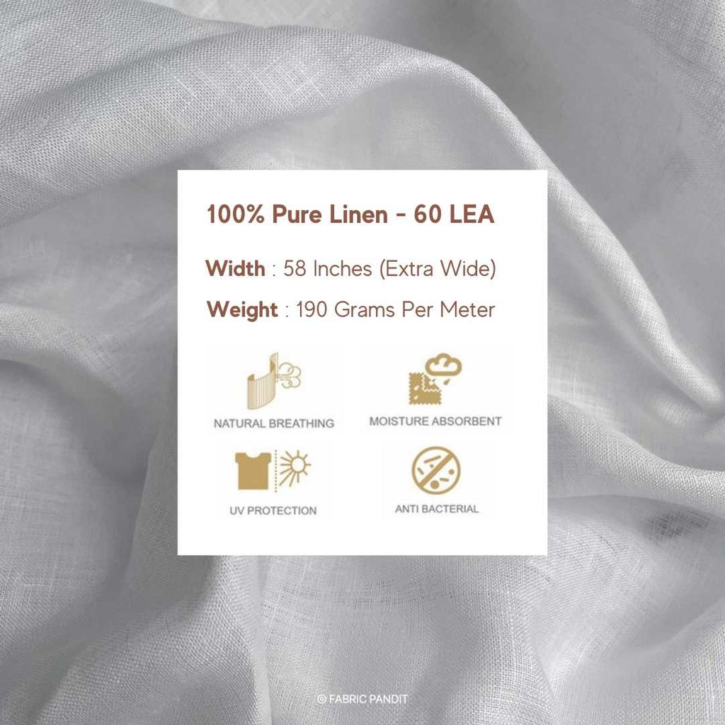 Natural Grey & Beige Stripes 60 LEA Linen