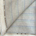 Natural Grey & Blue Stripes 60 LEA Linen Fabric