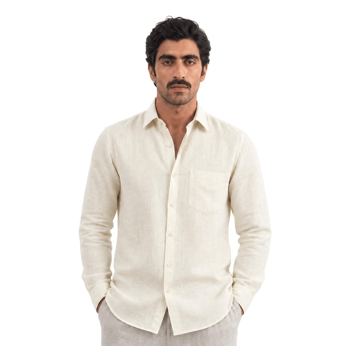 Off-White 60 LEA Linen Fabric