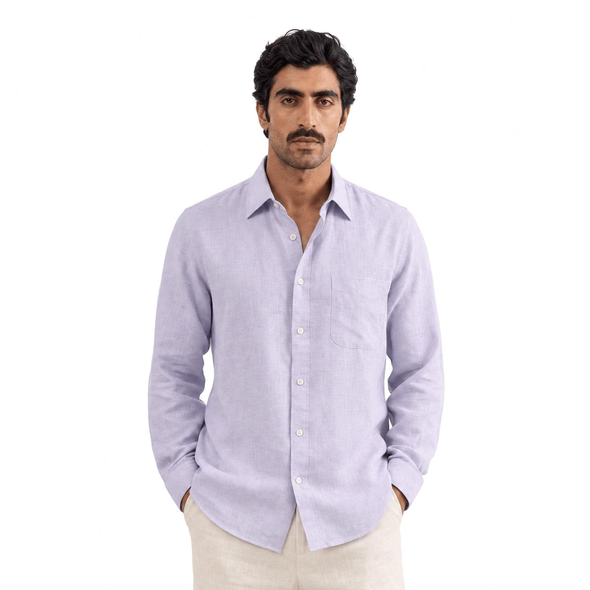 Pastel Lilac 60 LEA Linen Fabric