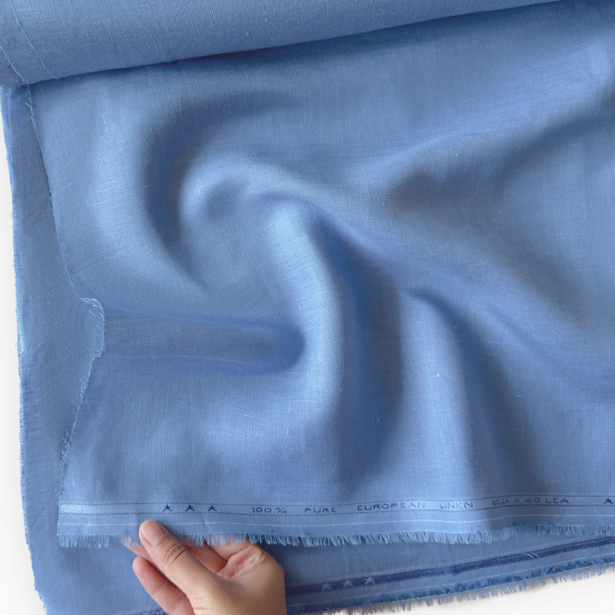 Placid Blue 60 LEA Linen Fabric