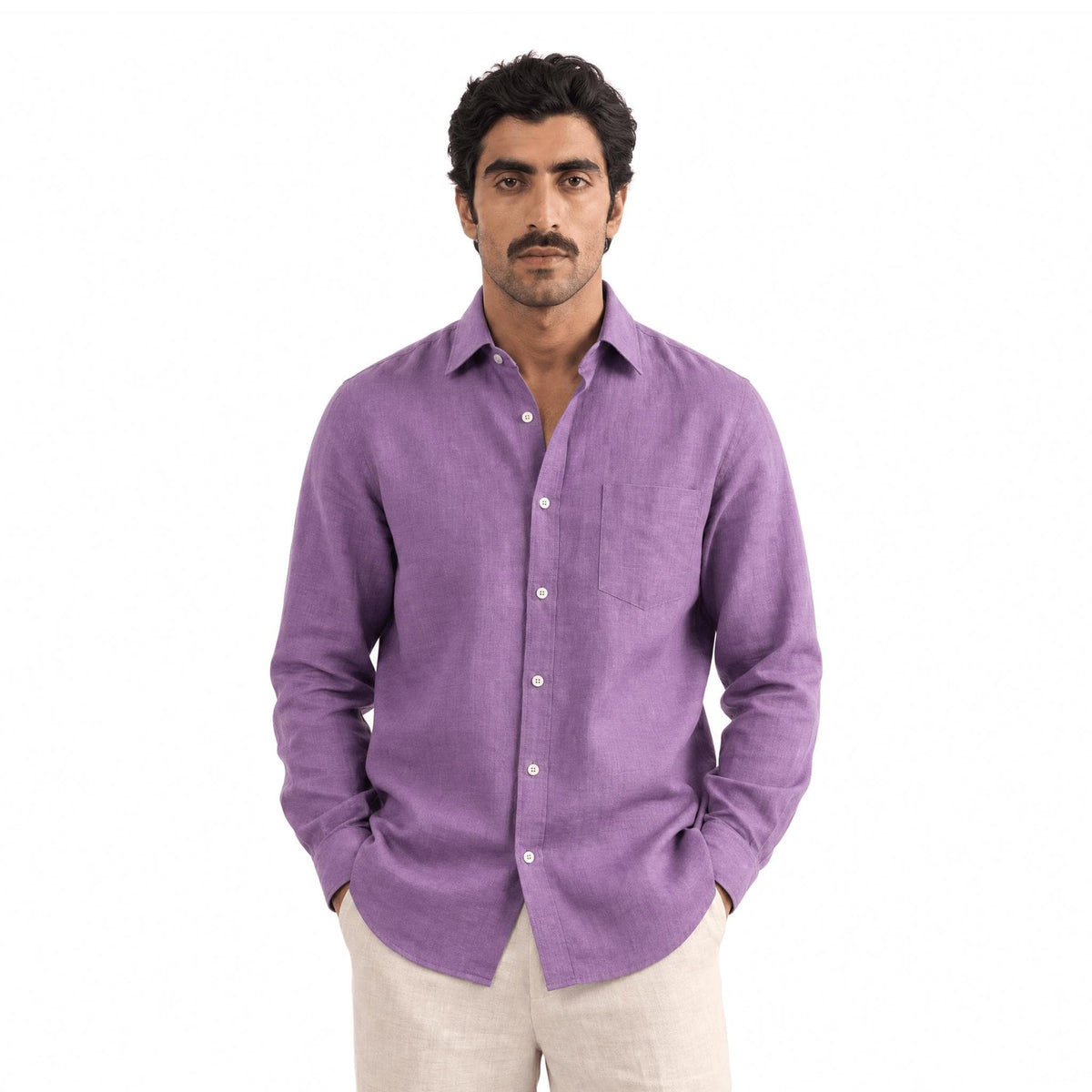 Plum 60 LEA Linen Fabric