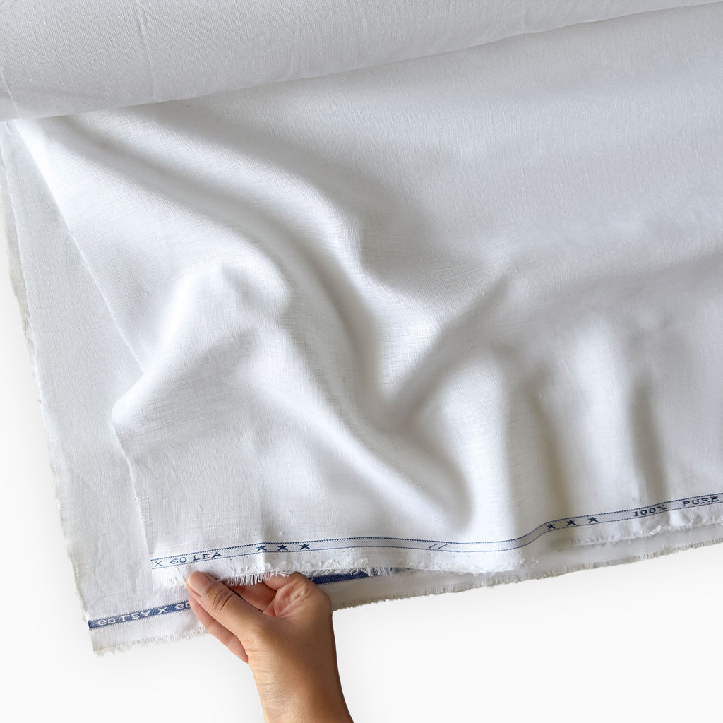 Pure White 60 LEA Linen Fabric
