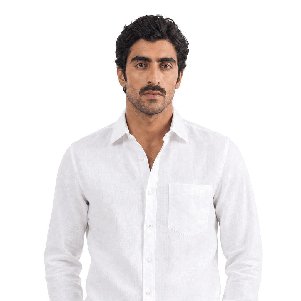 Pure White 60 LEA Linen Fabric
