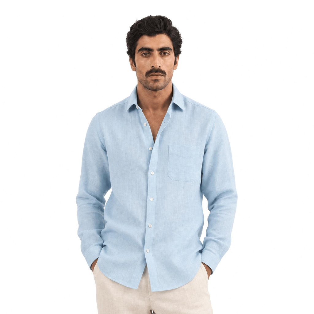 Sky Blue 60 LEA Linen Fabric