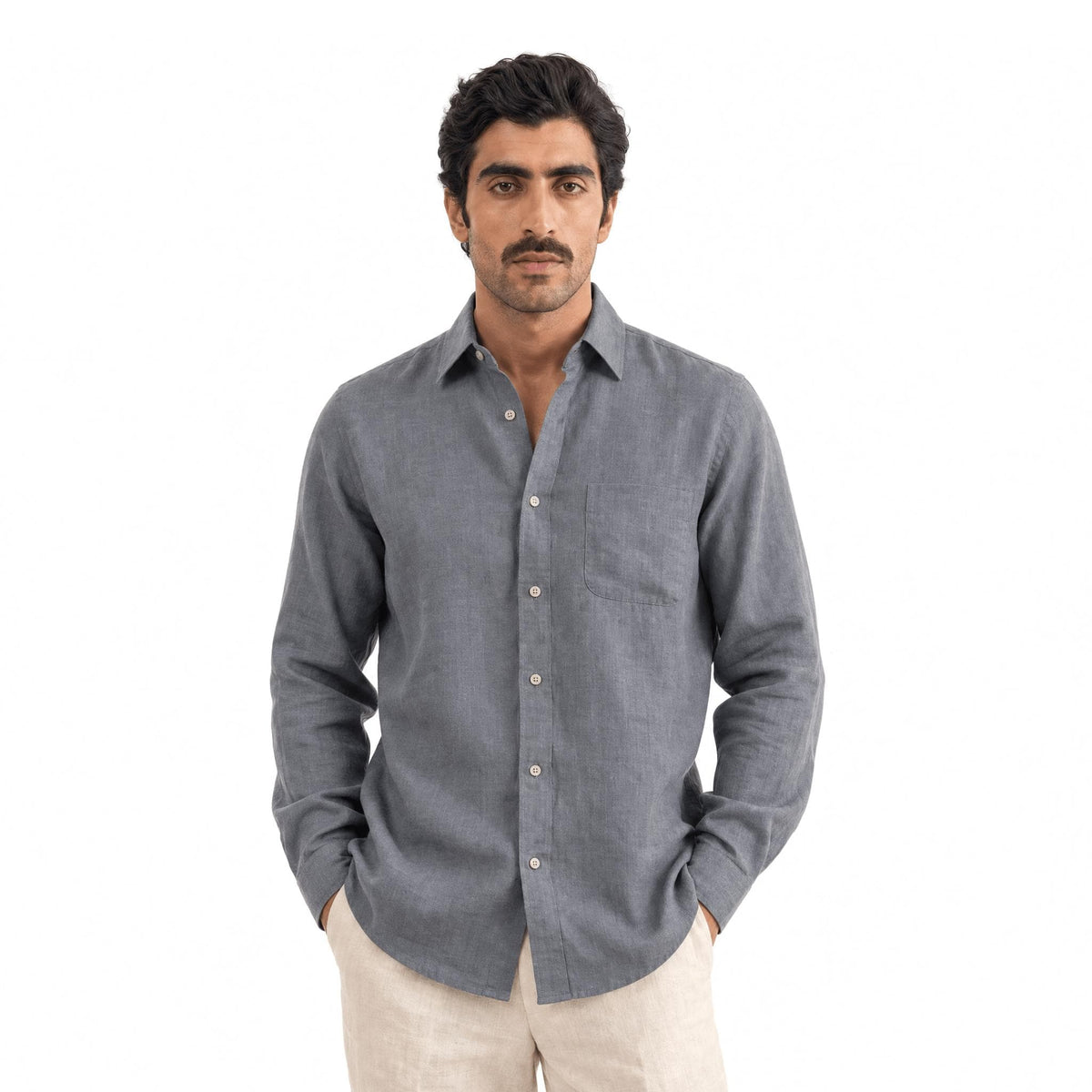 Slate Grey 60 LEA Linen Fabric