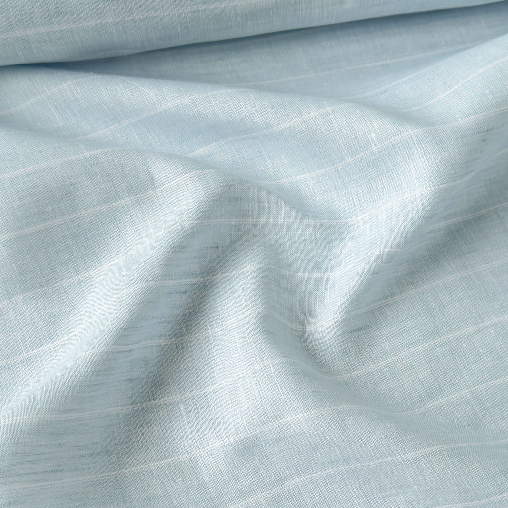 Baby Blue & White Stripes 60 LEA Linen Fabric