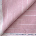Dusty Rose & White Stripes 60 LEA Linen Fabric