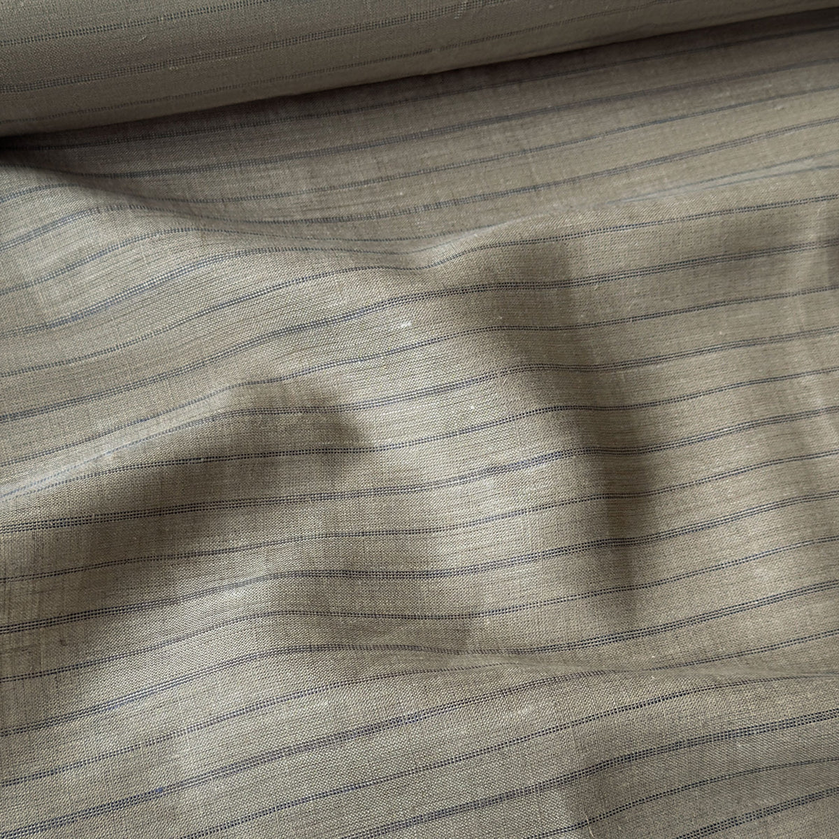 Earthy Brown & Violet Stripes 60 LEA Linen Fabric