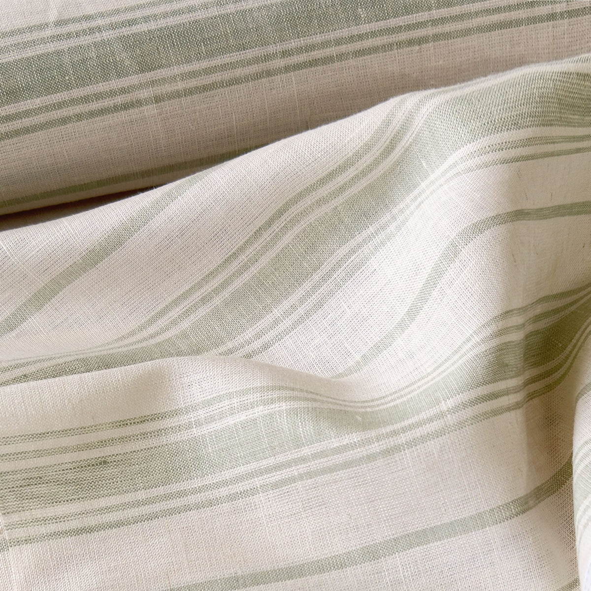 Light Beige & Tea Green Stripes 60 LEA Linen Fabric