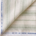 Light Beige & Tea Green Stripes 60 LEA Linen Fabric
