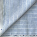 Light Denim & White Stripes 70 LEA Linen Fabric