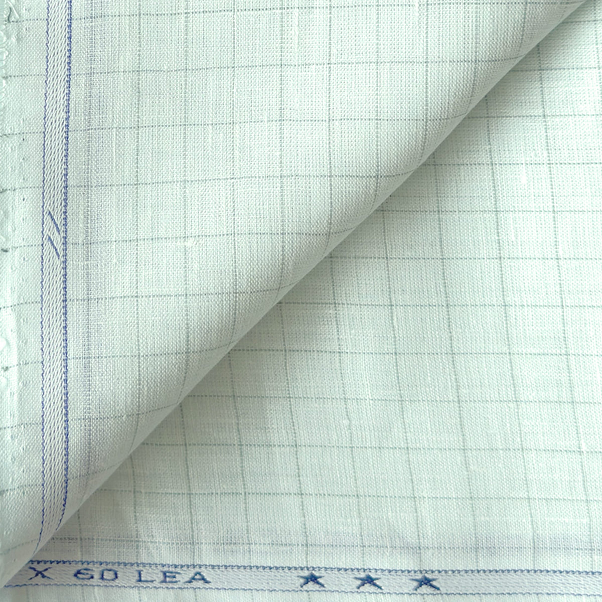 Light Green & Dark Green Checks 60 LEA Linen Fabric