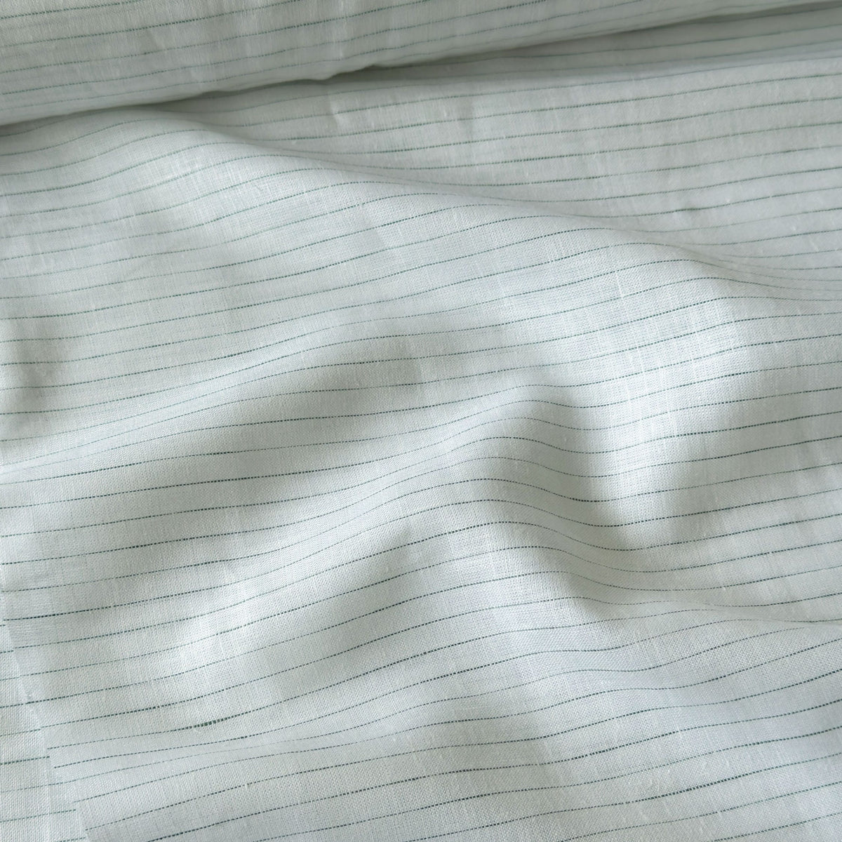 Light Green & Green Stripes 60 LEA Linen Fabric