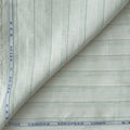 Light Green & Grey-Green Stripes 60 LEA Linen Fabric