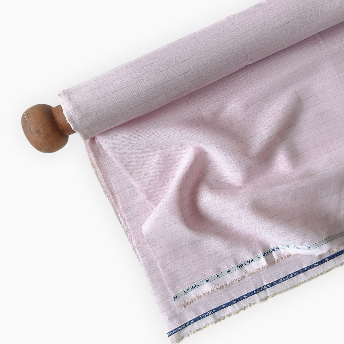 Light Pink & Beige Stripes 60 LEA Linen Fabric