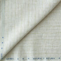 Natural Grey & Green-Grey Stripes 60 LEA Linen Fabric