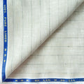 Natural Grey & White-Black Stripes 60 LEA Linen Fabric