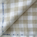 Natural Grey & White Checks 70 LEA Linen Fabric