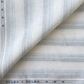Natural White & Light Blue Stripes 60 LEA Linen Fabric