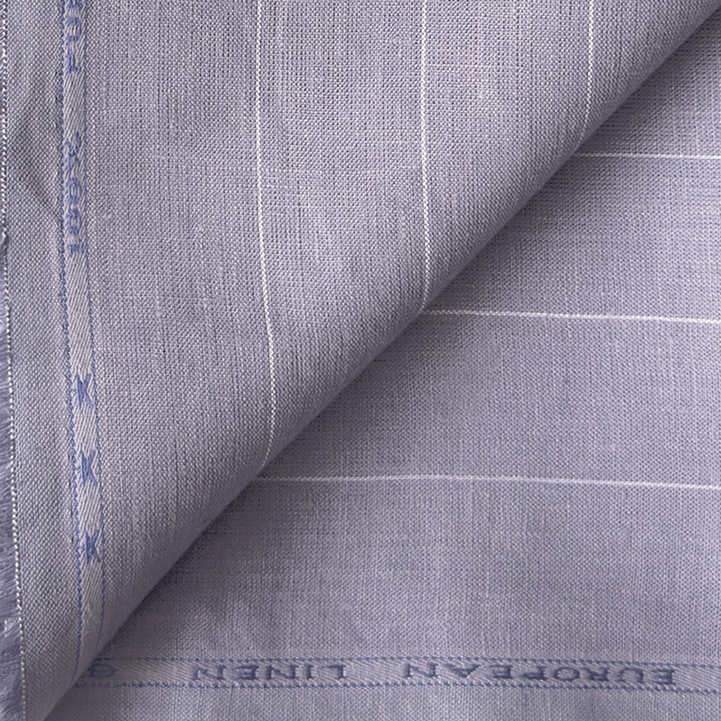Persian Violet & White Stripes 60 LEA Linen Fabric