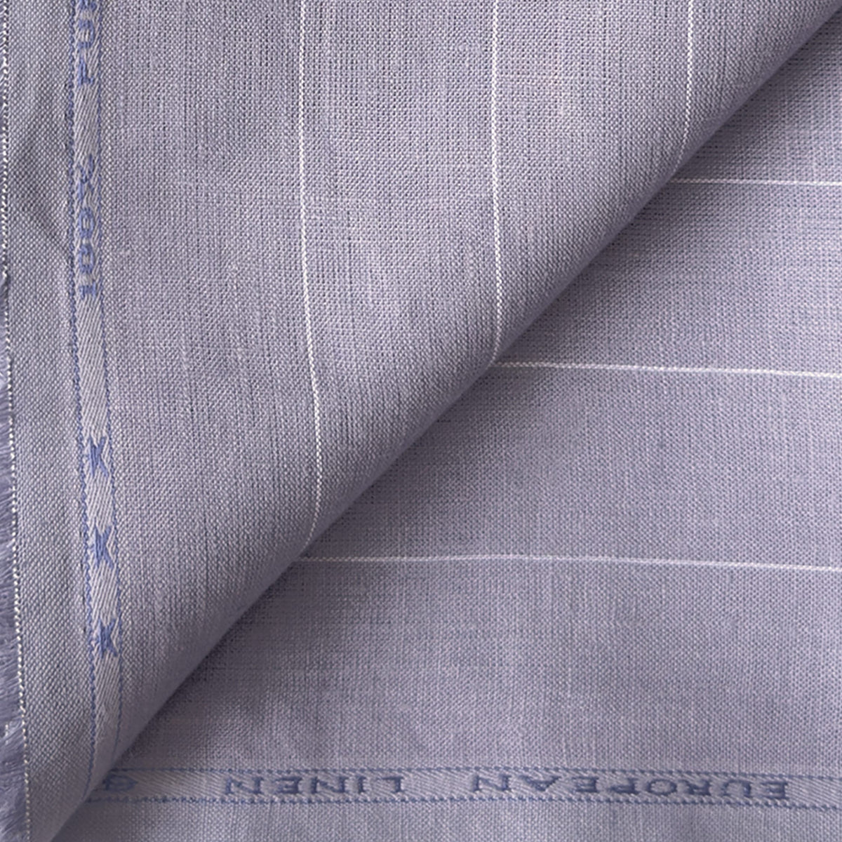 Persian Violet & White Stripes 60 LEA Linen Fabric