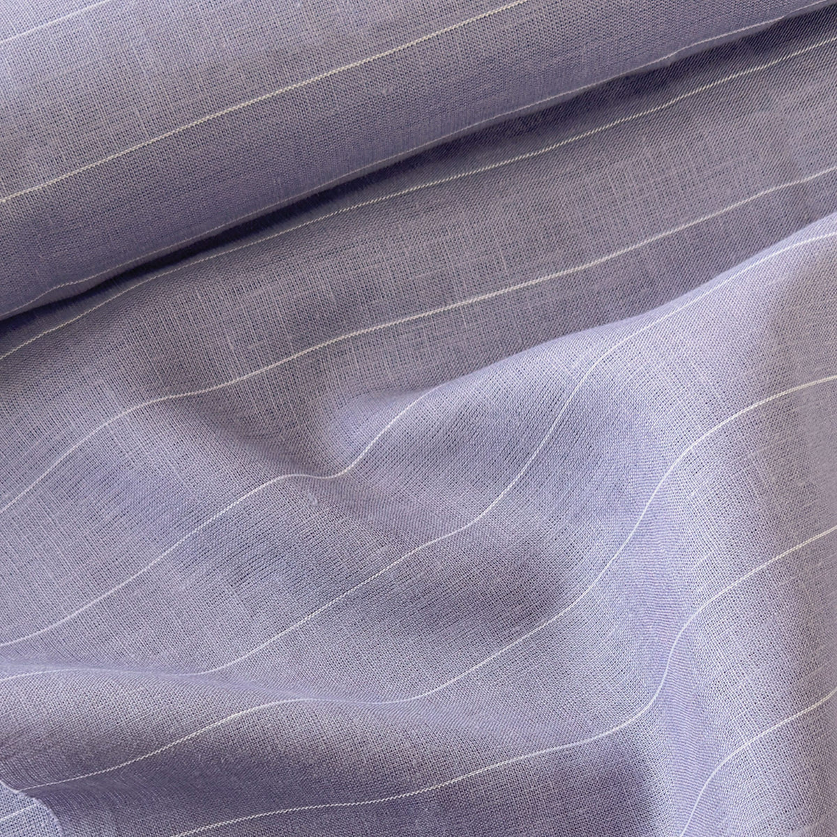 Persian Violet & White Stripes 60 LEA Linen Fabric