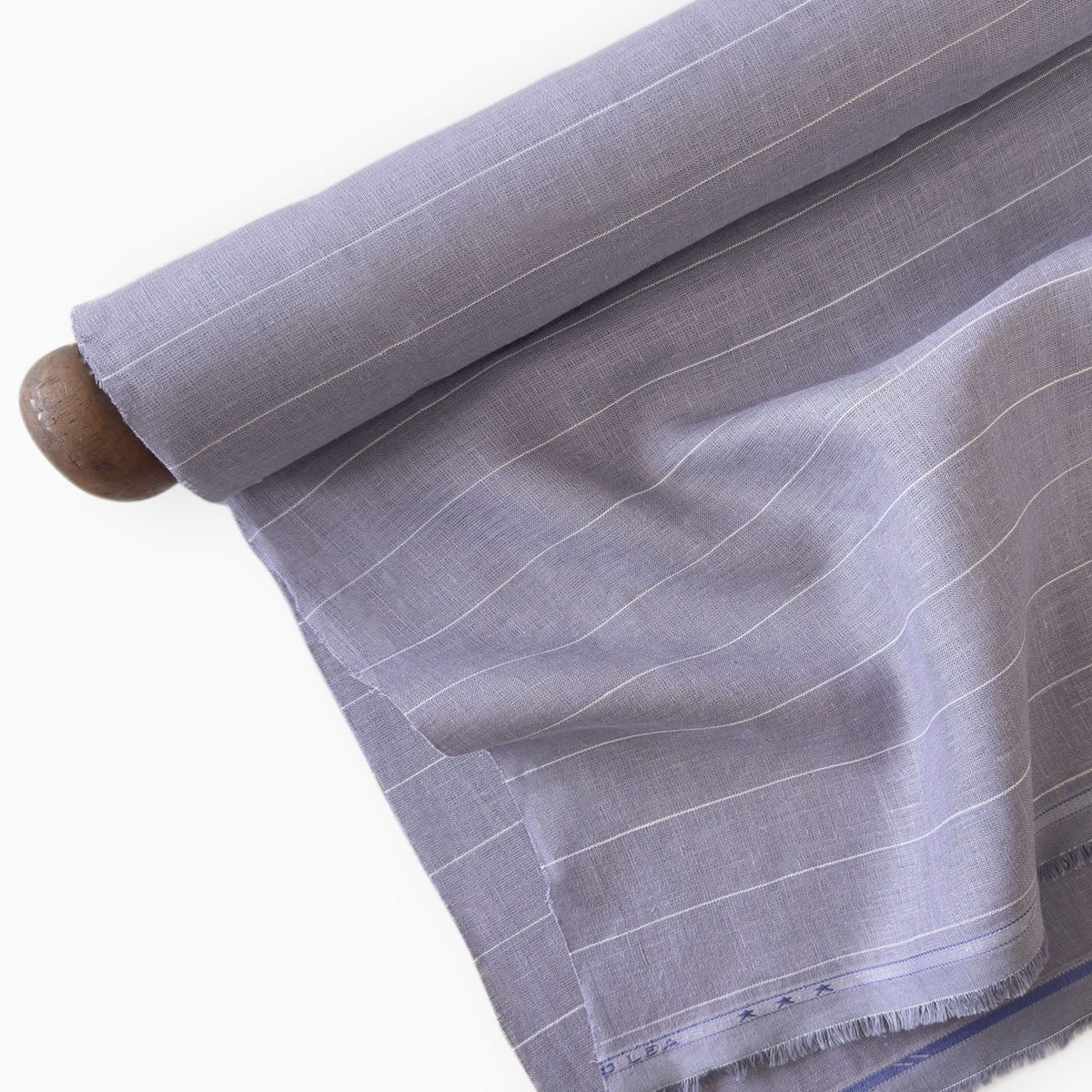 Persian Violet & White Stripes 60 LEA Linen Fabric