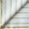 Pure White & Grey Stripes 60 LEA Linen Fabric