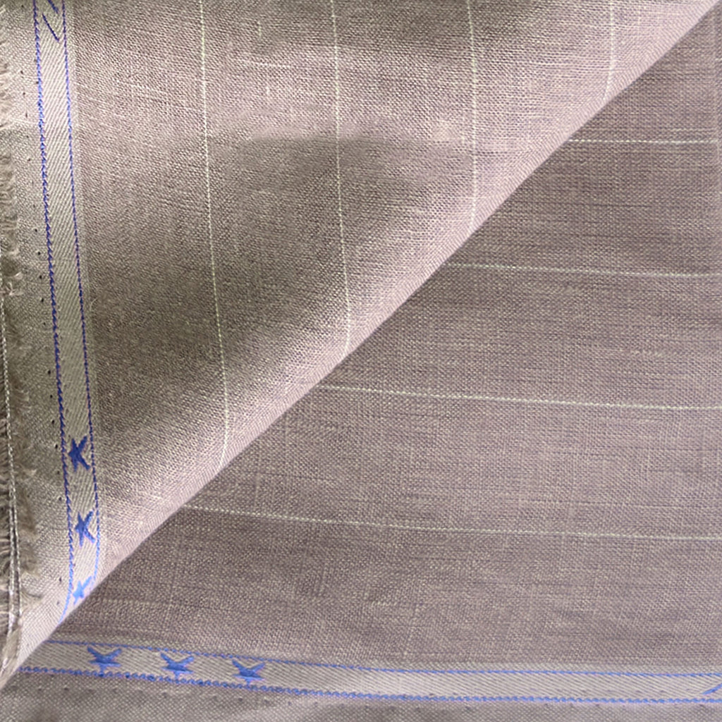 Rose Brown & Beige Stripes 60 LEA Linen Fabric