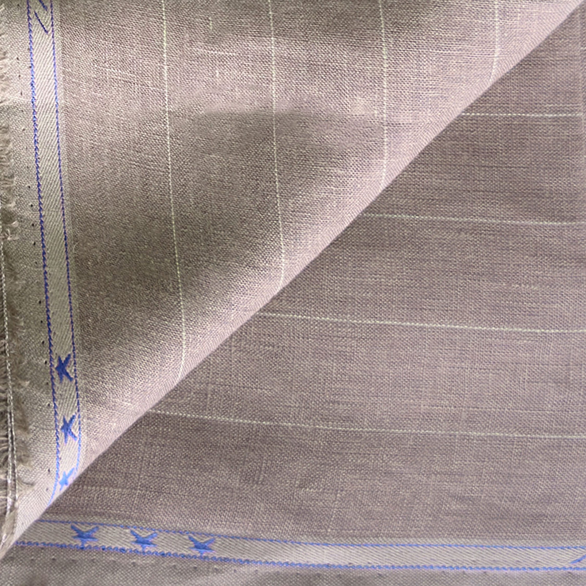 Rose Brown & Beige Stripes 60 LEA Linen Fabric