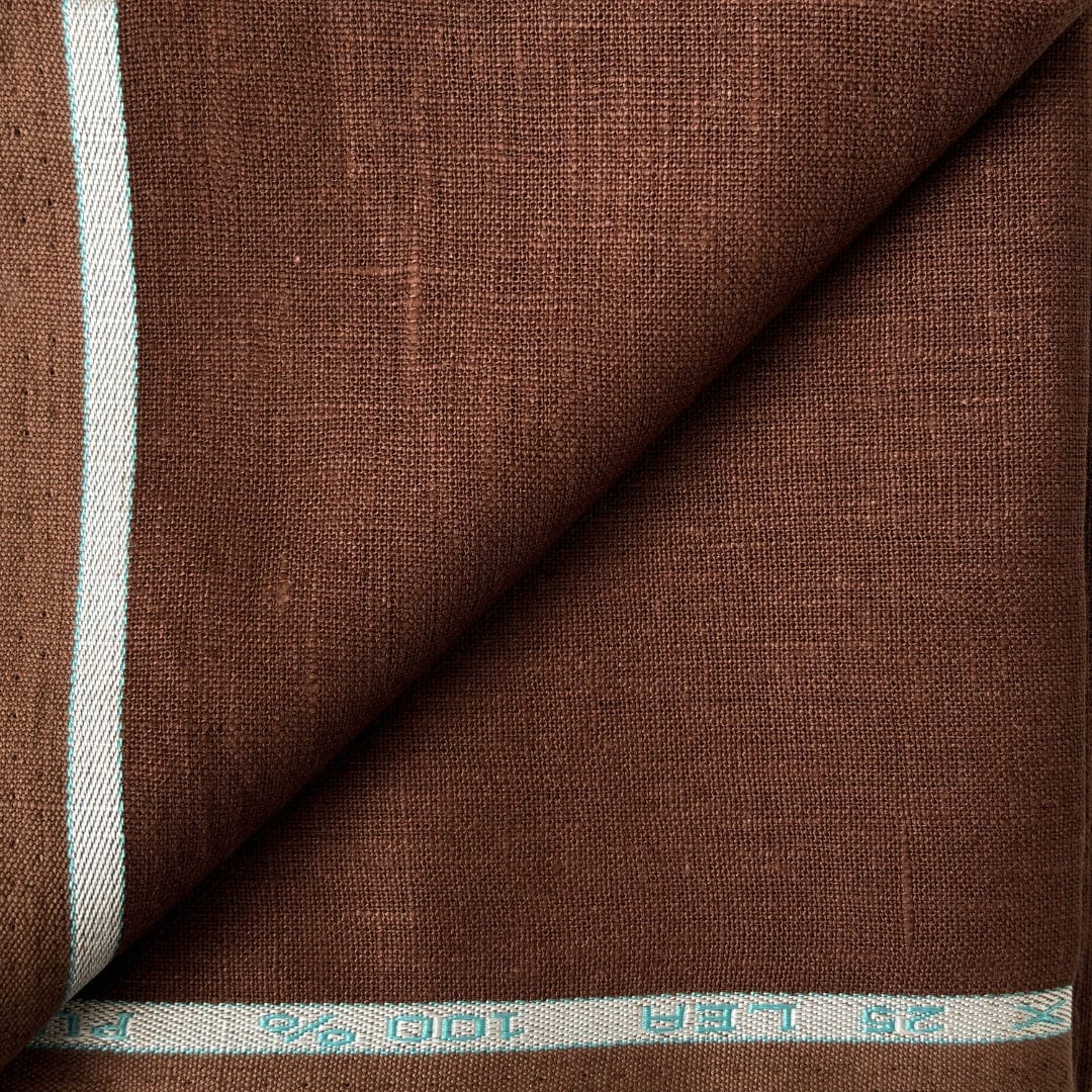 Chocolate Brown 25 LEA Linen Fabric