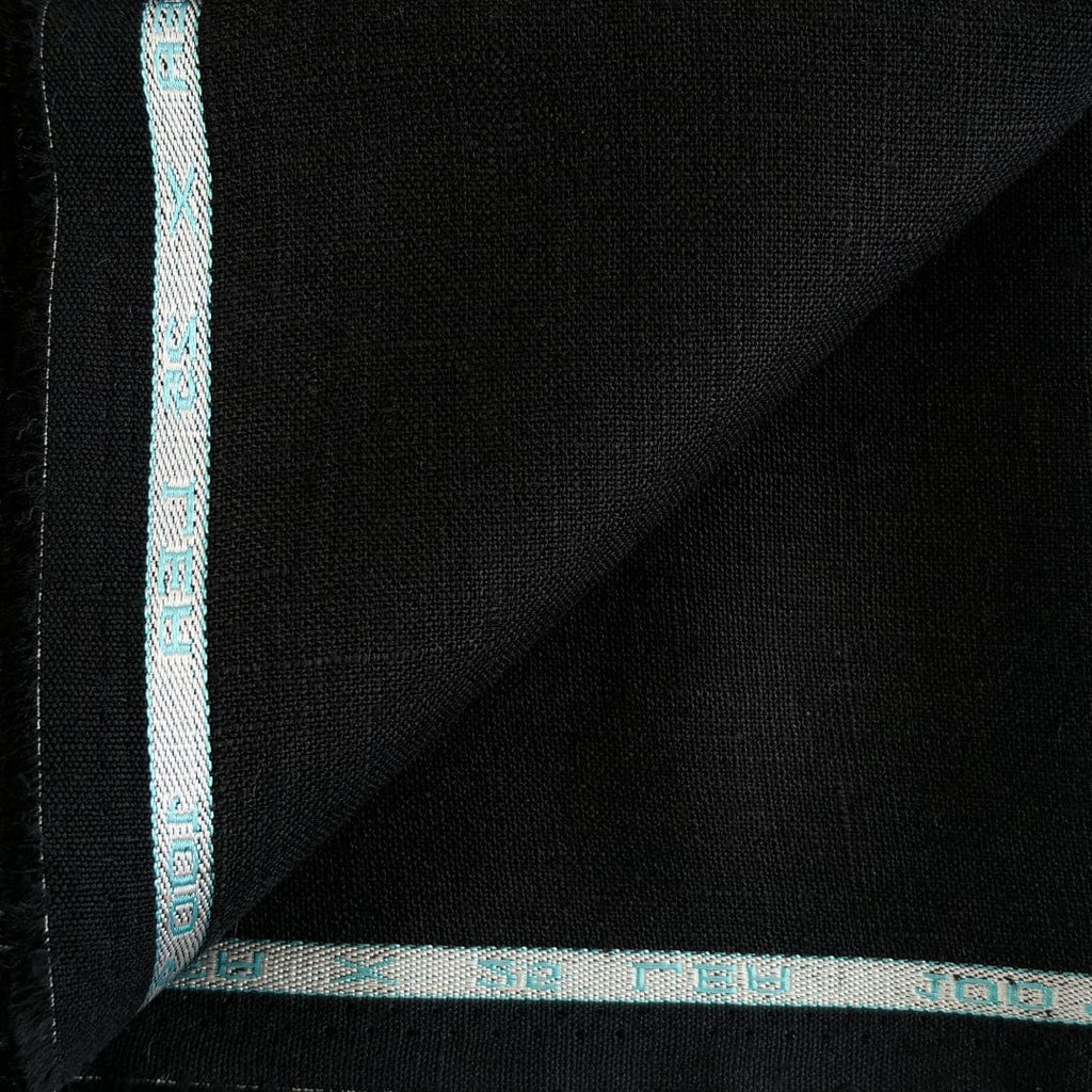Jade Black 25 LEA Linen Fabric