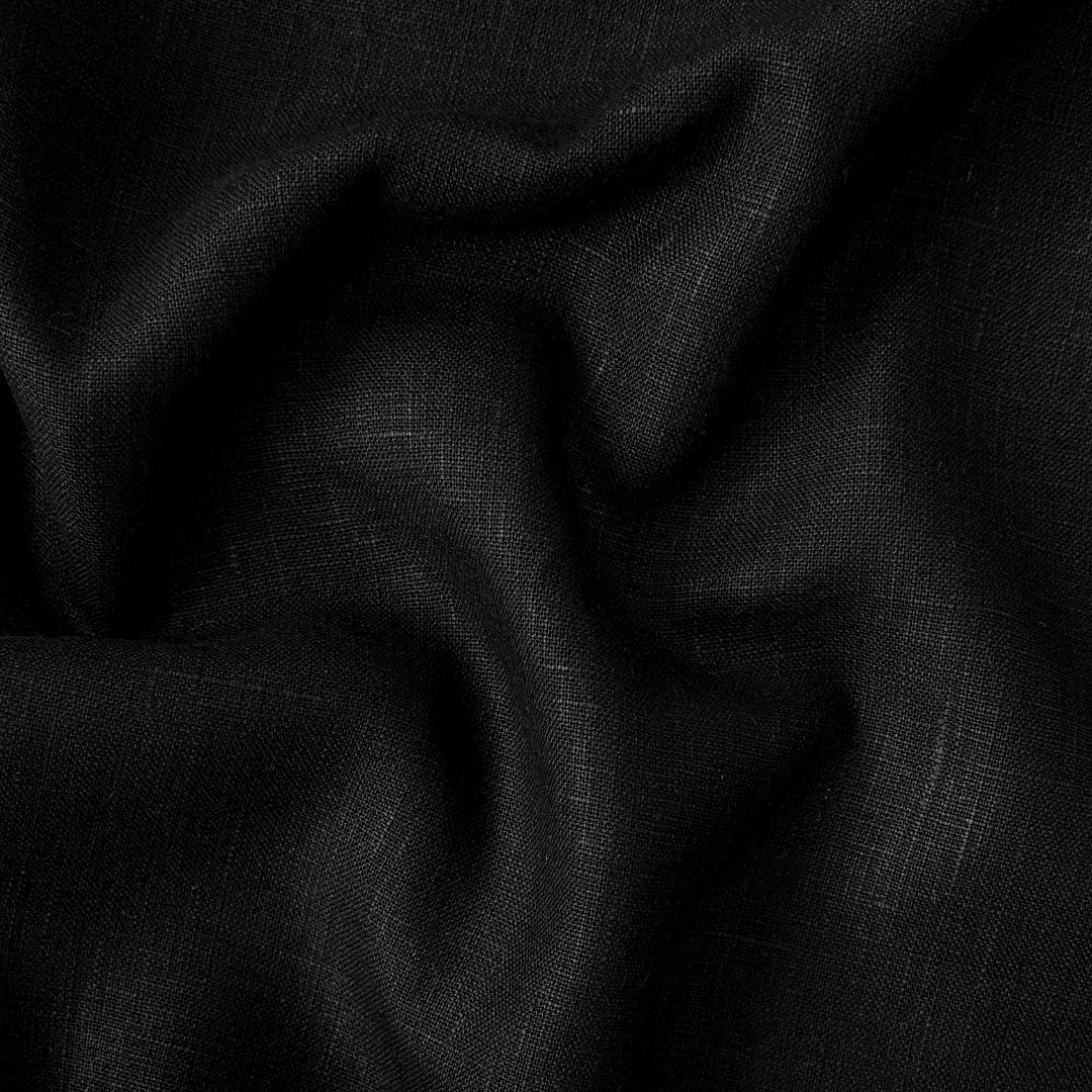 Jade Black 25 LEA Linen Fabric
