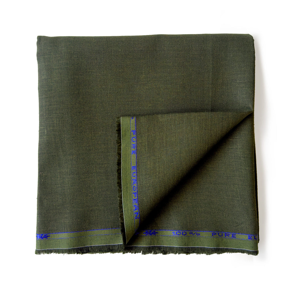 Military Green 25 LEA Linen Fabric