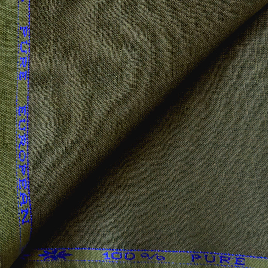 Military Green 25 LEA Linen Fabric