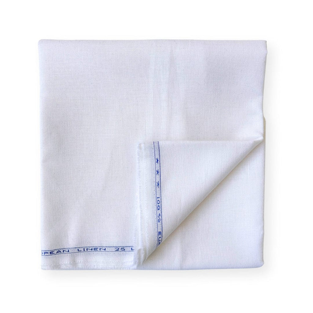 Pure White 25 LEA Linen Fabric